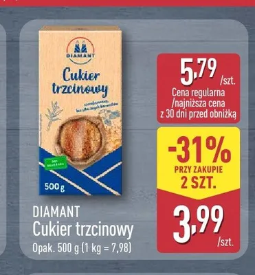 Cukier trzcinowy Diamant promocja w Aldi