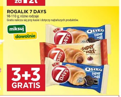 Rogalik 7 Days Oreo super max promocja w Stokrotka