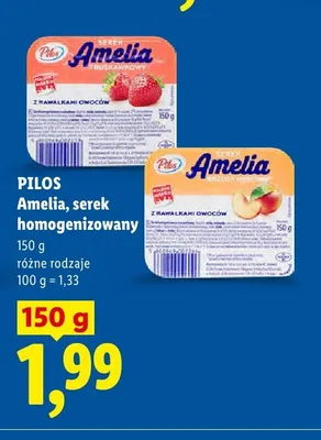 Serek homogenizowany brzoskwiniowy Pilos Amelia promocja w Lidl