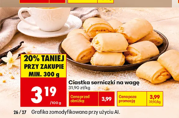 Ciastka serniczki na wagę promocja w Biedronka