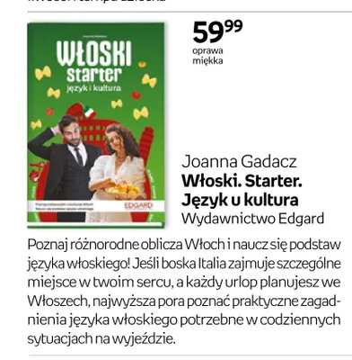 Książka Włoski. Starter. Język u kultura Edgard promocja w Empik