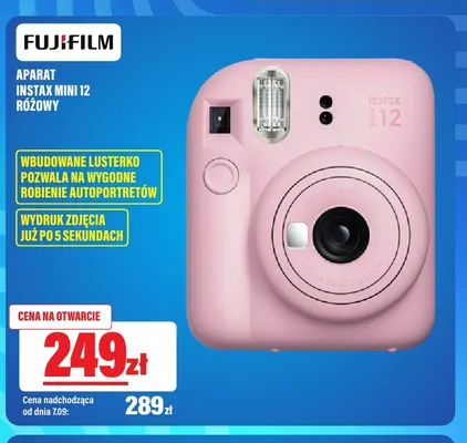 Aparat Fujifilm Instax Mini 12 różowy promocja w RTV EURO AGD