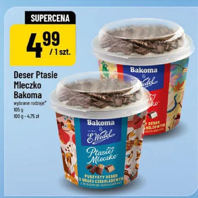 Deser Ptasie Mleczko Bakoma promocja w POLOmarket