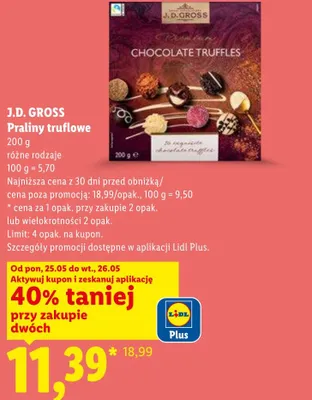 Praliny truflowe J.D. Gross promocja w Lidl
