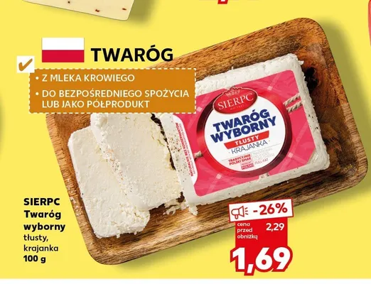 Twaróg wyborny tłusty krajanka Sierpc promocja w Kaufland
