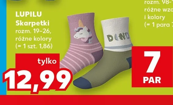 Skarpetki dziecięce Lupilu 7-pak promocja w Kaufland