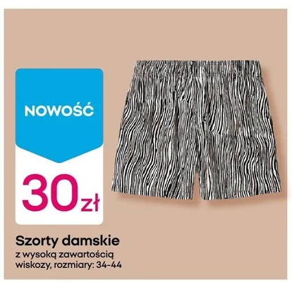 Szorty damskie z wysoką zawartością wiskozy promocja w Pepco