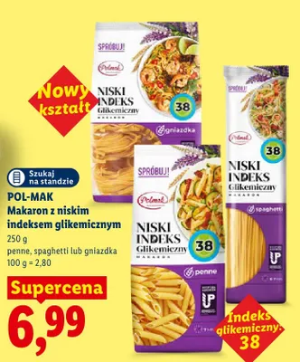 Makaron penne z niskim indeksem glikemicznym Pol-Mak promocja w Lidl