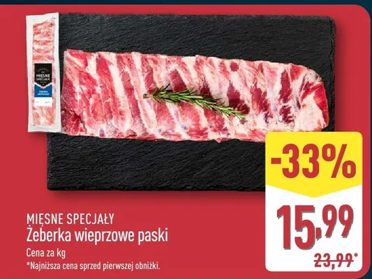 Żeberka wieprzowe paski Aldi promocja w Aldi