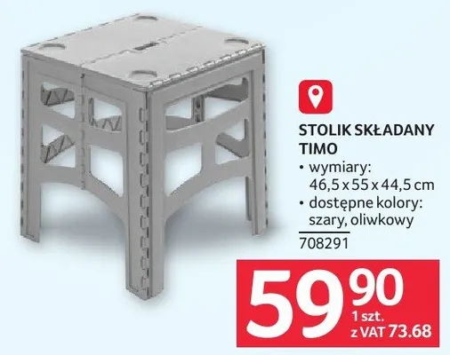 Stolik składany Timo 46,5x55x44,5cm 708291 promocja w Selgros