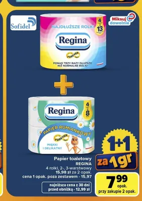 Papier toaletowy Regina Najdłuższe Rolki promocja w Carrefour