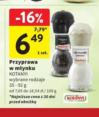 Przyprawa w młynku Kotanyi wybrane rodzaje promocja w Intermarche