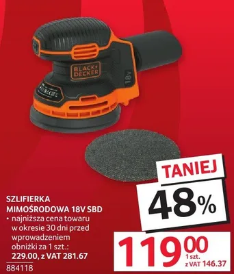 Szlifierka mimośrodowa 18V SBD promocja w Selgros