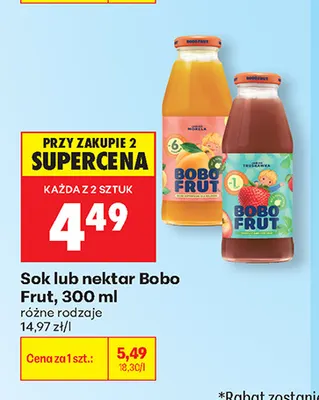 Nektar Bobo Frut truskawka promocja w Biedronka