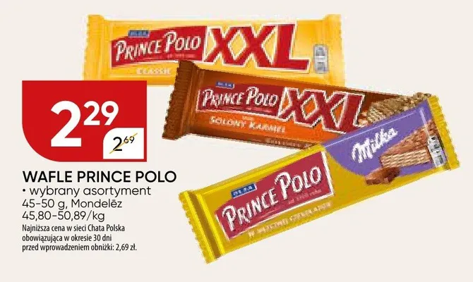 Wafle Prince Polo XXL Słony Karmel promocja w Chata Polska
