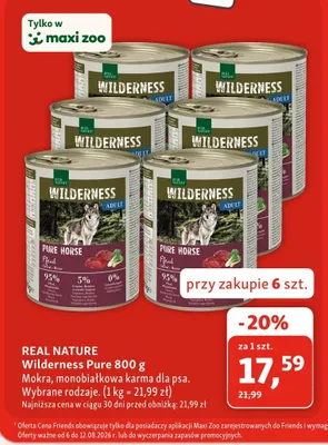 Mokra karma dla psa Real Nature Wilderness Pure promocja w MAXI ZOO