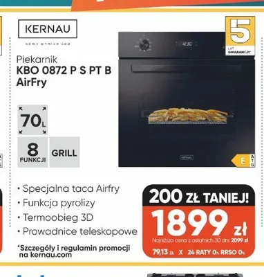 Piekarnik KERNAU KBO 0872 P S PT B AirFry promocja w Max Elektro