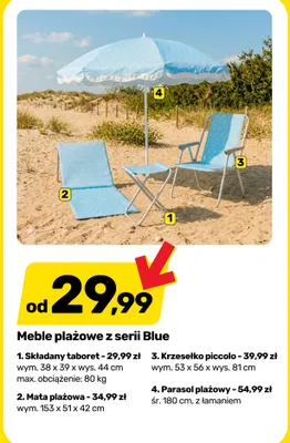 Parasol plażowy z serii Blue promocja w Bricomarche