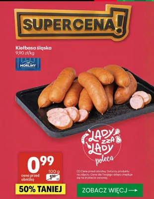 Kiełbasa śląska Morliny promocja w Delikatesy Centrum