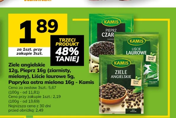 Pieprz czarny mielony Kamis promocja w Hitpol