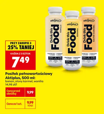 Posiłek pełnowartościowy wanilia Aktiplus promocja w Biedronka