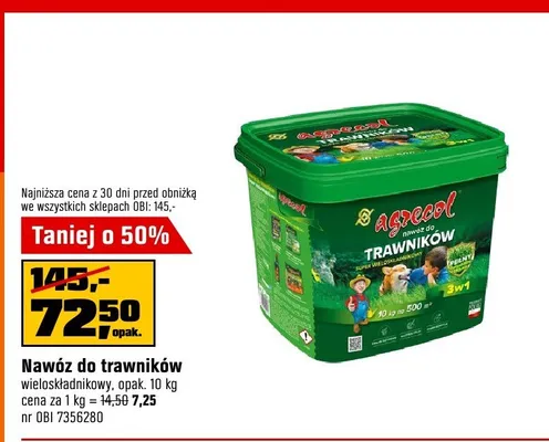 Nawóz do trawników wieloskładnikowy Agrecol promocja w OBI