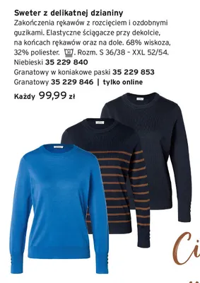 Sweter z delikatnej dzianiny promocja w Tchibo