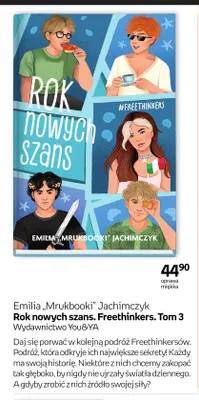 Książka Rok nowych szans. Freethinkers. Tom 3 Emilia „Mrukbooki” Jachimczyk promocja w Empik