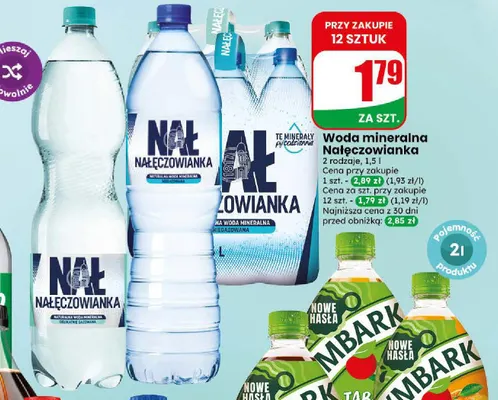 Woda mineralna gazowana delikatnie Nałęczowianka promocja w Dino
