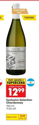 Wino białe półwytrawne Exclusive Selection Chardonnay promocja w Biedronka