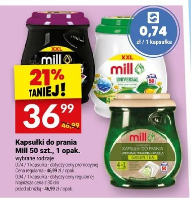 Kapsułki do prania Mill 50szt. promocja w Twój Market