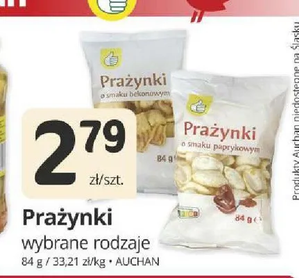 Prażynki o smaku paprykowym Auchan promocja w Marketvita
