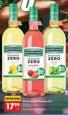 Wino bezalkoholowe Monte Santi Frizzante Lemon & Mint promocja w Biedronka