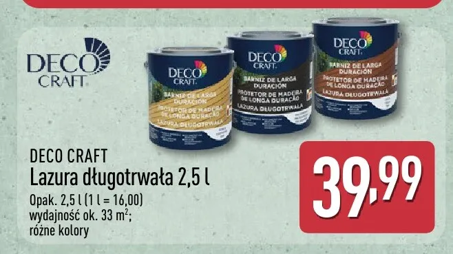 Lazura długotrwała Deco Craft promocja w Aldi