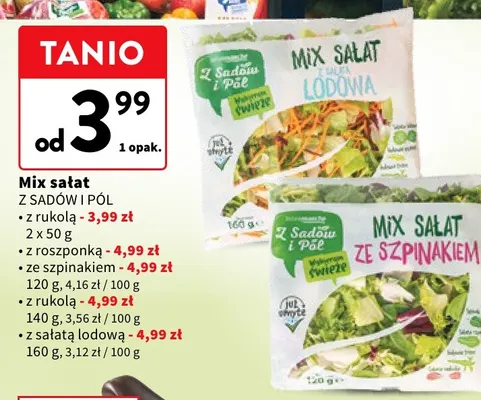Mix sałat z rukolą 2-pak Z Sadów i Pól promocja w Intermarche