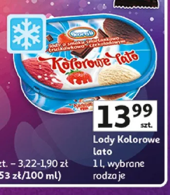 Lody Kolorowe Lato Koral promocja w Auchan