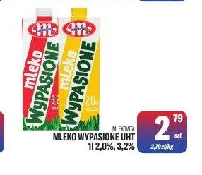 Mleko Wypasione UHT 2,0% 3,2% promocja w Tomi Markt