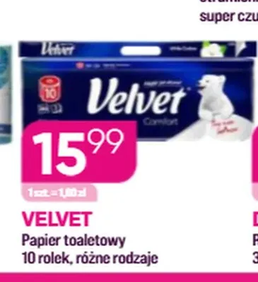 Papier toaletowy Velvet Comfort promocja w Drogerie Koliber