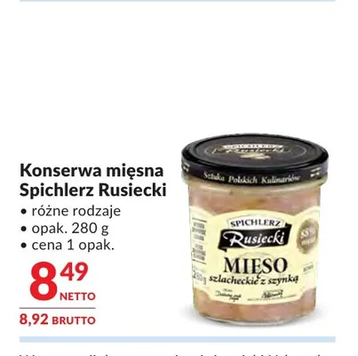Konserwa mięsna Spichlerz Rusiecki promocja w Makro