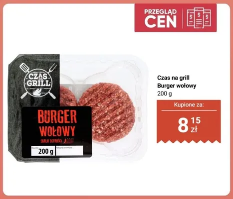 Burger wołowy Czas na Grill promocja w Biedronka