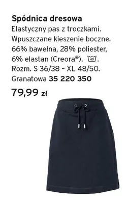 Spódnica dresowa damska granatowa promocja w Tchibo