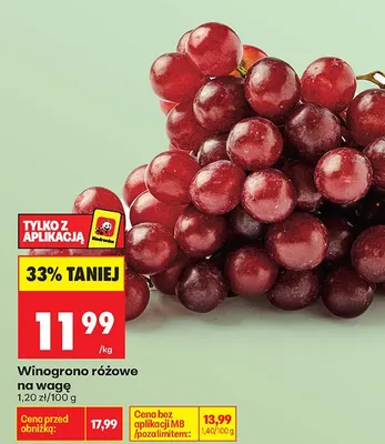 Winogrono różowe na wagę promocja w Biedronka