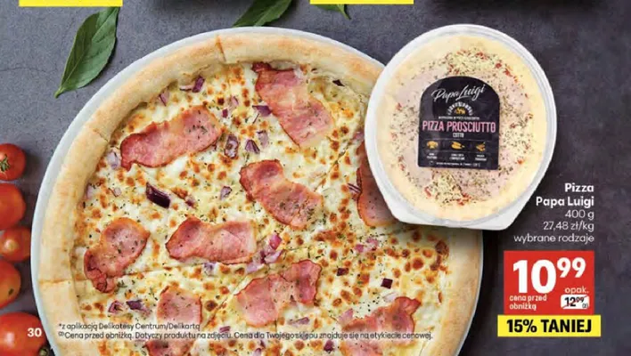 Pizza Prosciutto Papa Luigi promocja w Delikatesy Centrum