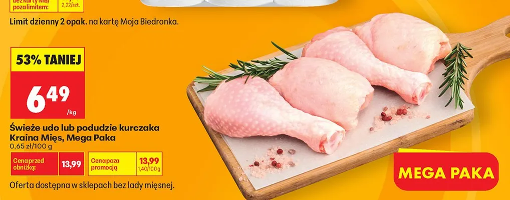 Podudzie z kurczaka świeże Kraina Mięs Mega Paka promocja w Biedronka