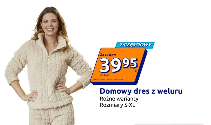 Domowy dres z weluru promocja w Action