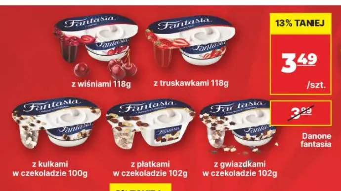 Jogurt Danone Fantasia z truskawkami promocja w API Market