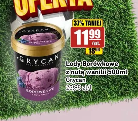 Lody Borówkowe z nutą wanilii Grycan promocja w API Market
