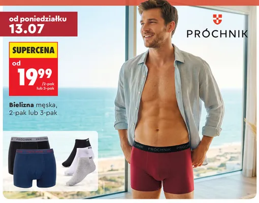 Bokserki męskie Próchnik 2-pak promocja w Biedronka