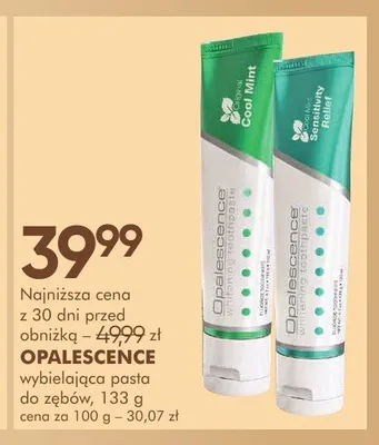 Wybielająca pasta do zębów OPALESCENCE Cool Mint promocja w Super-Pharm