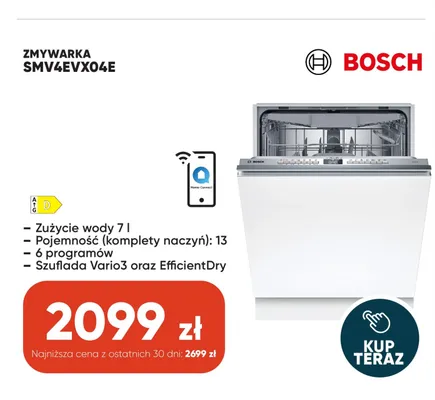 Zmywarka Bosch SMV4EVX04E promocja w Max Elektro